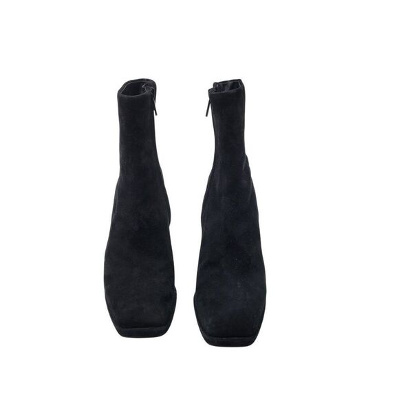 Sam Edelman Jaye Black Suede Leather High Heel Womens Ankle Boots 8 Zipper Logo - Picture 2 of 10